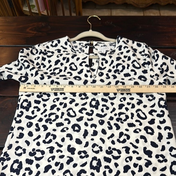 Mud Pie Black and White Leopard Long Sleeve Dress - Picture 5 of 7